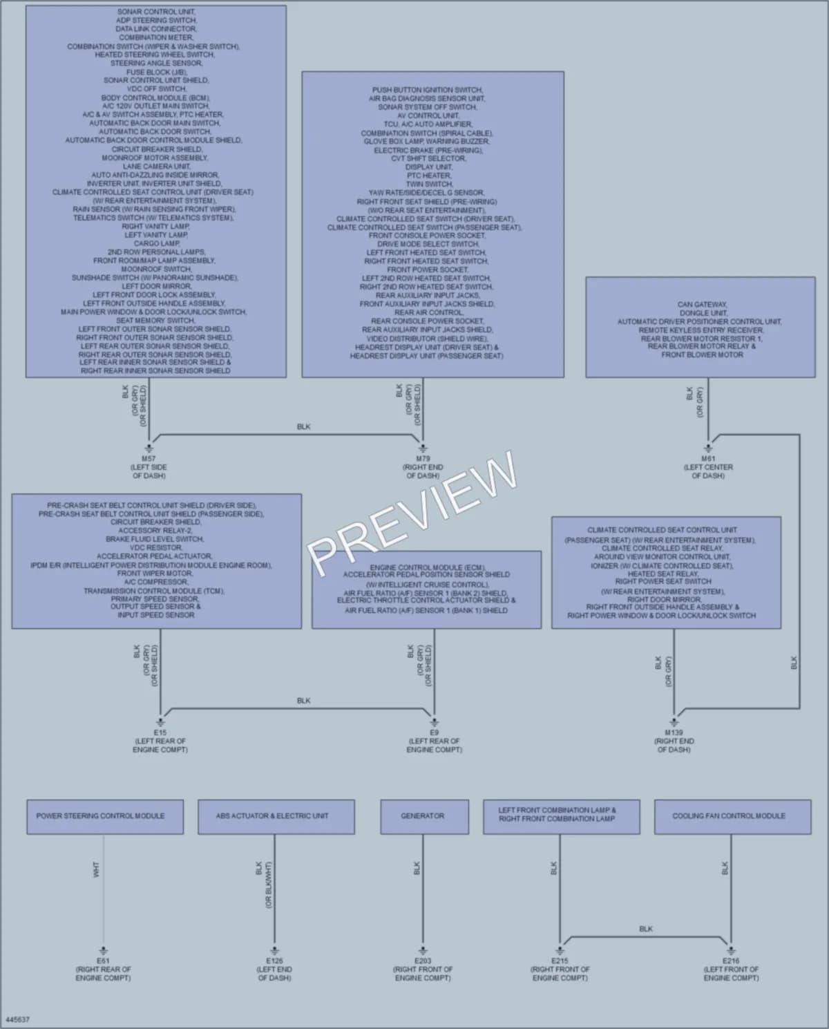 2014 Infiniti QX60Hybrid Ground Distribution wiring diagram preview