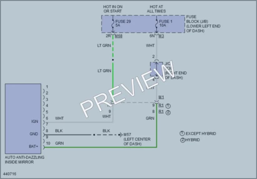 2014 Infiniti QX60Hybrid Power Mirrors wiring diagram preview