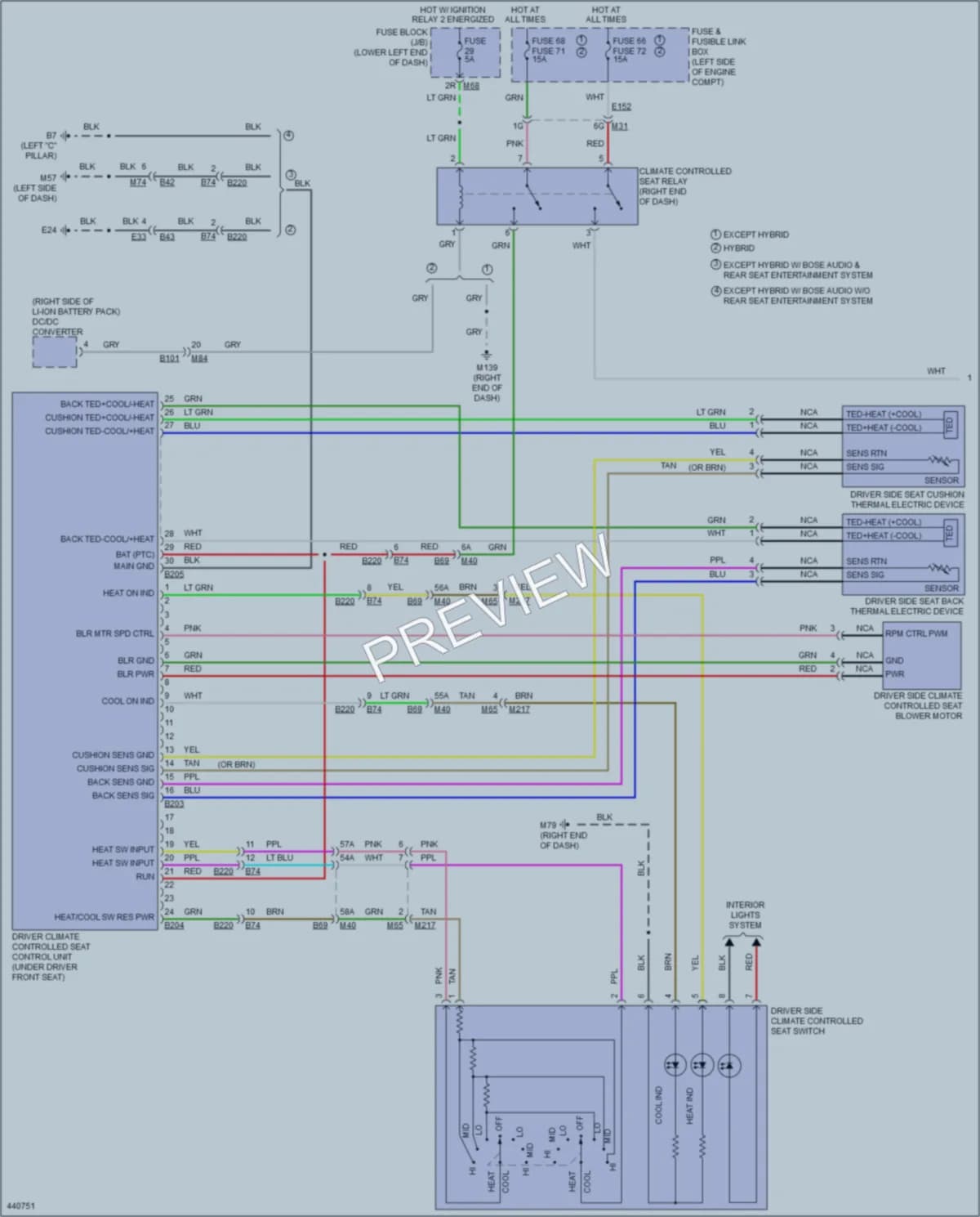 2014 Infiniti QX60Hybrid Power Seats wiring diagram preview