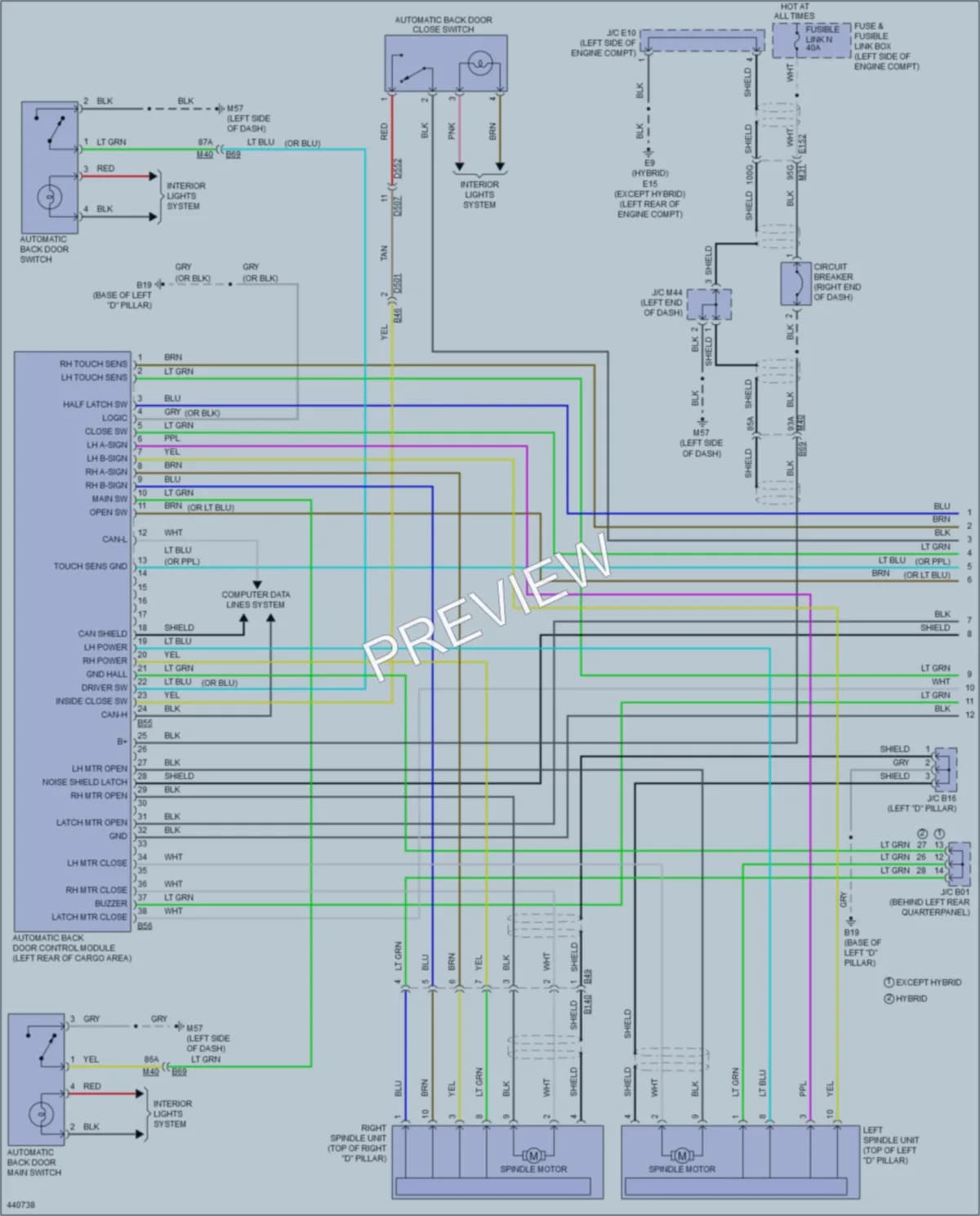 2014 Infiniti QX60Hybrid Trunk Tailgate Fuel Door wiring diagram preview