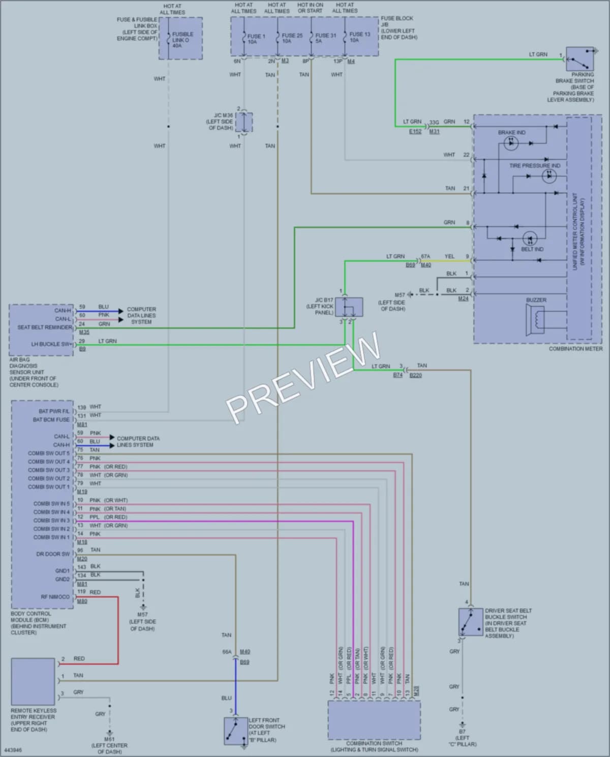 2014 Infiniti QX60Hybrid Warning Systems wiring diagram preview