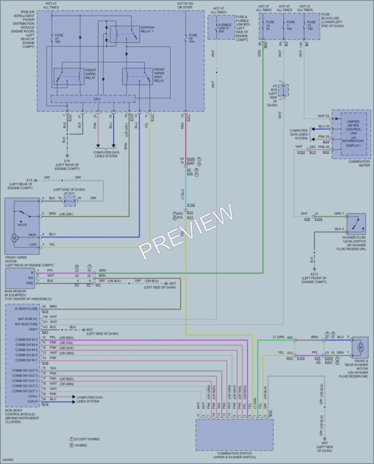 2014 Infiniti QX60Hybrid Wiper Washer wiring diagram preview