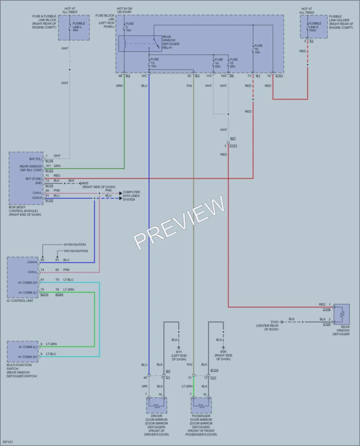 2014 Infiniti QX70 Defoggers wiring diagram preview