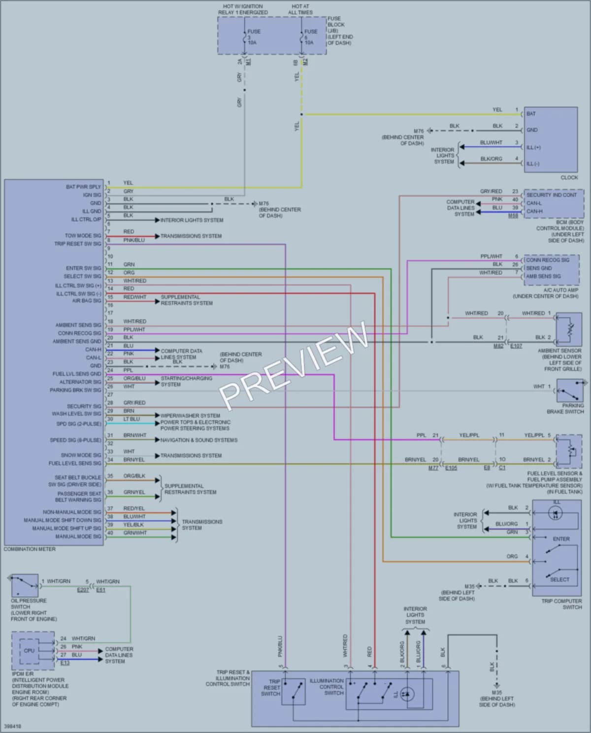2014 Infiniti QX80 Instrument Cluster wiring diagram preview