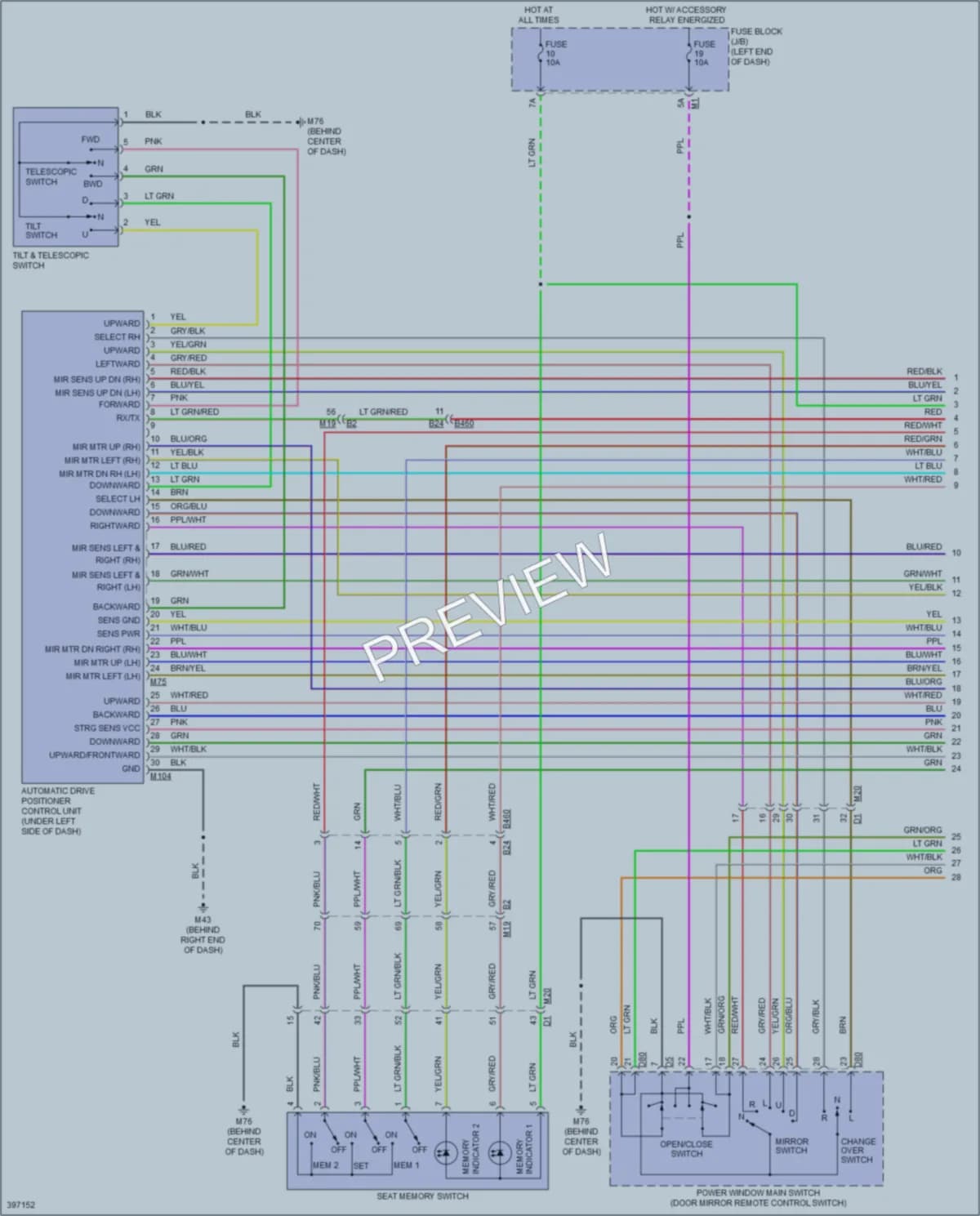 2014 Infiniti QX80 Memory Systems wiring diagram preview