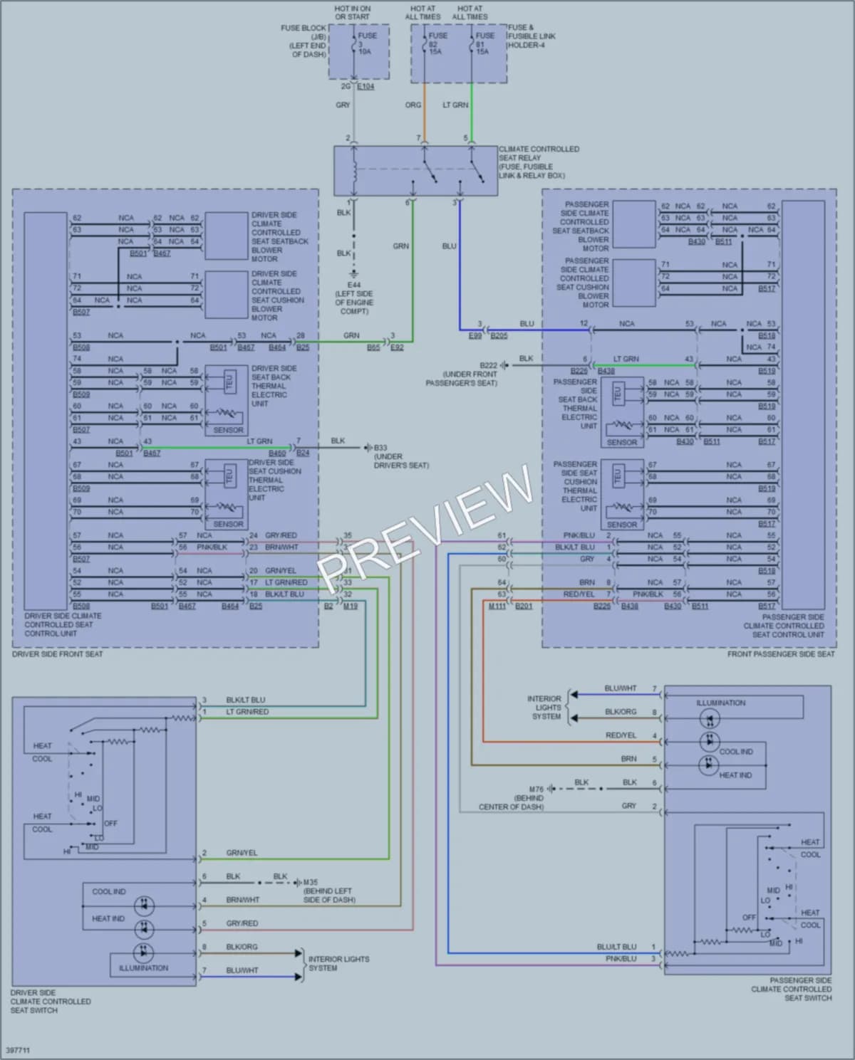 2014 Infiniti QX80 Power Seats wiring diagram preview