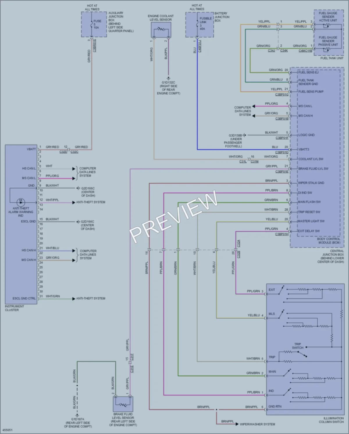 2014 Jaguar FType Instrument Cluster wiring diagram preview
