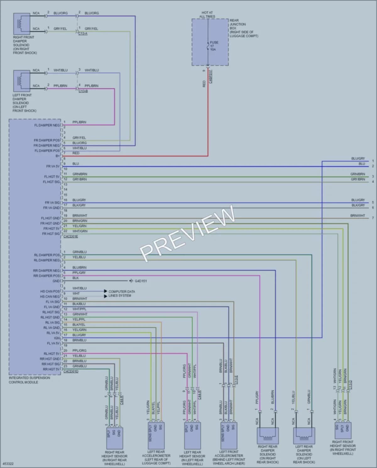 2014 Jaguar XF Electronic Suspension wiring diagram preview