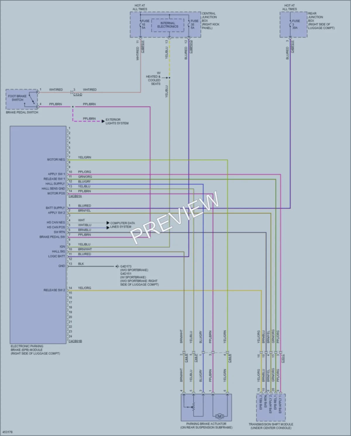 2014 Jaguar XF Shift Interlock wiring diagram preview