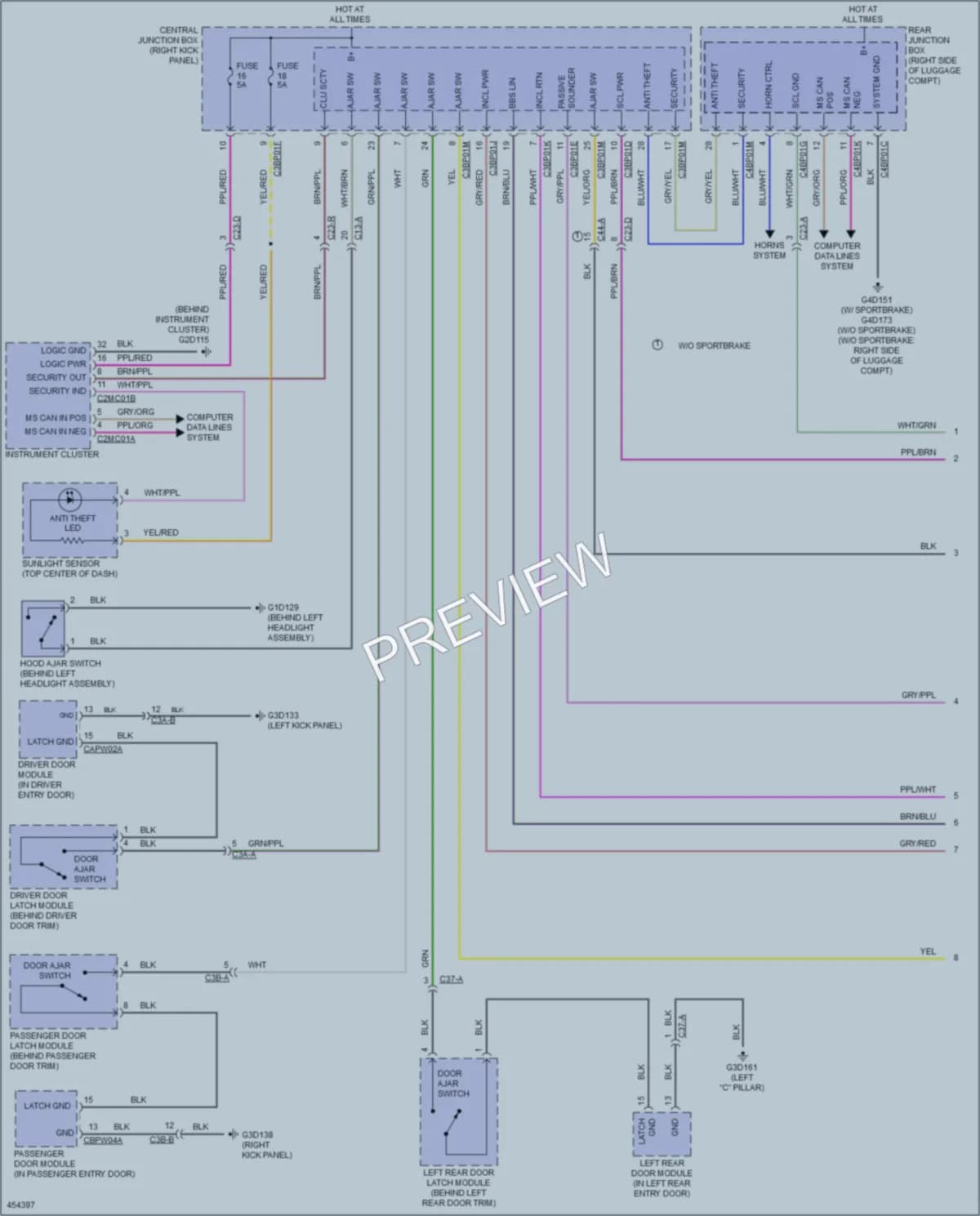 2014 Jaguar XFR Anti Theft wiring diagram preview