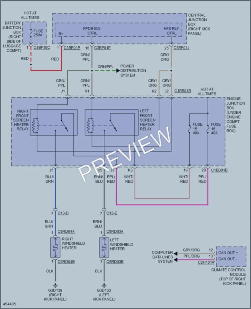 2014 Jaguar XFR Defoggers wiring diagram preview