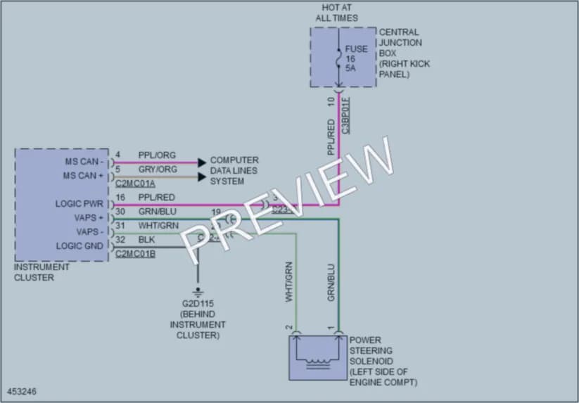 2014 Jaguar XFR Electronic Power Steering wiring diagram preview