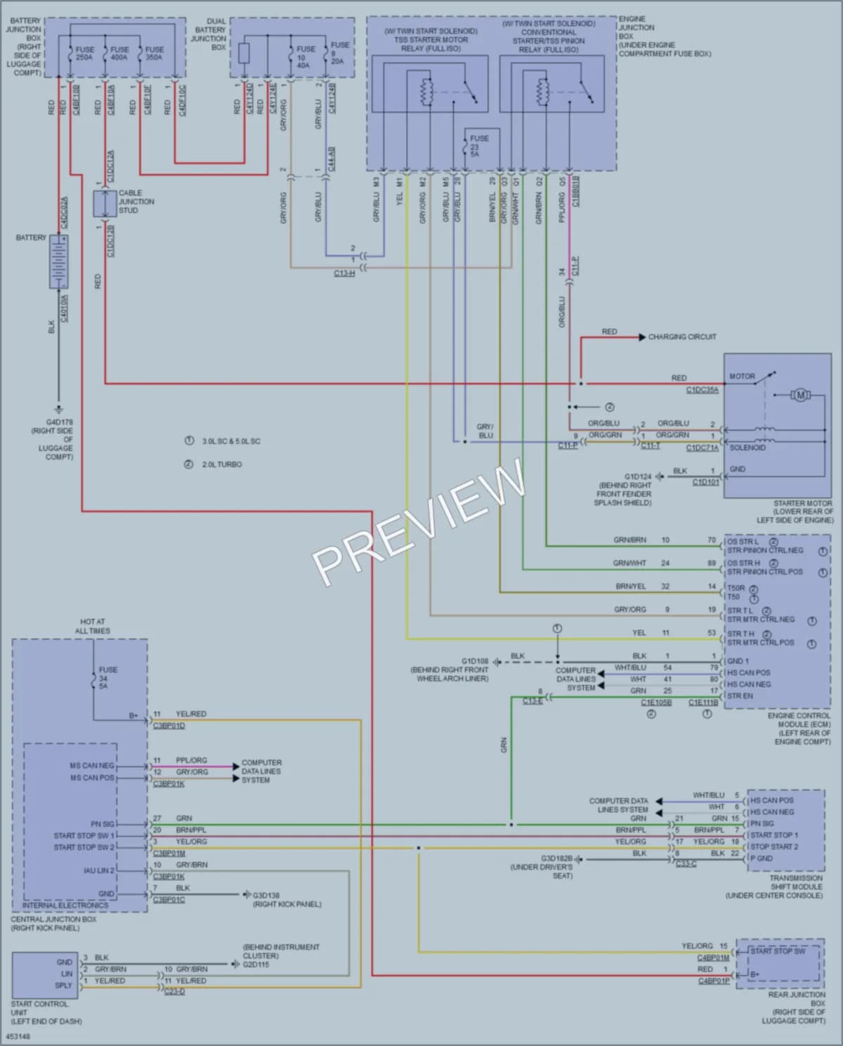 2014 Jaguar XFR Starting Charging wiring diagram preview