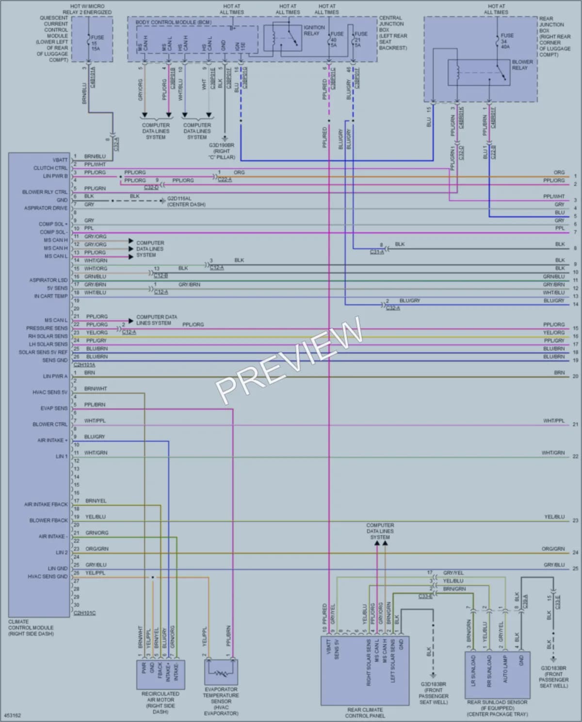 2014 Jaguar XJ Air Conditioning wiring diagram preview