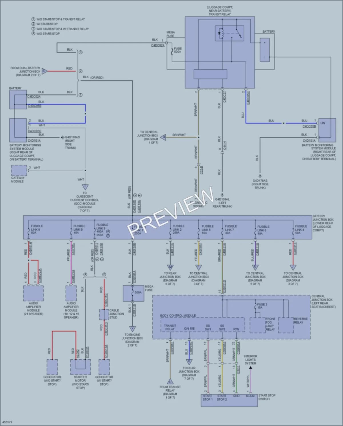 2014 Jaguar XJ Power Distribution wiring diagram preview