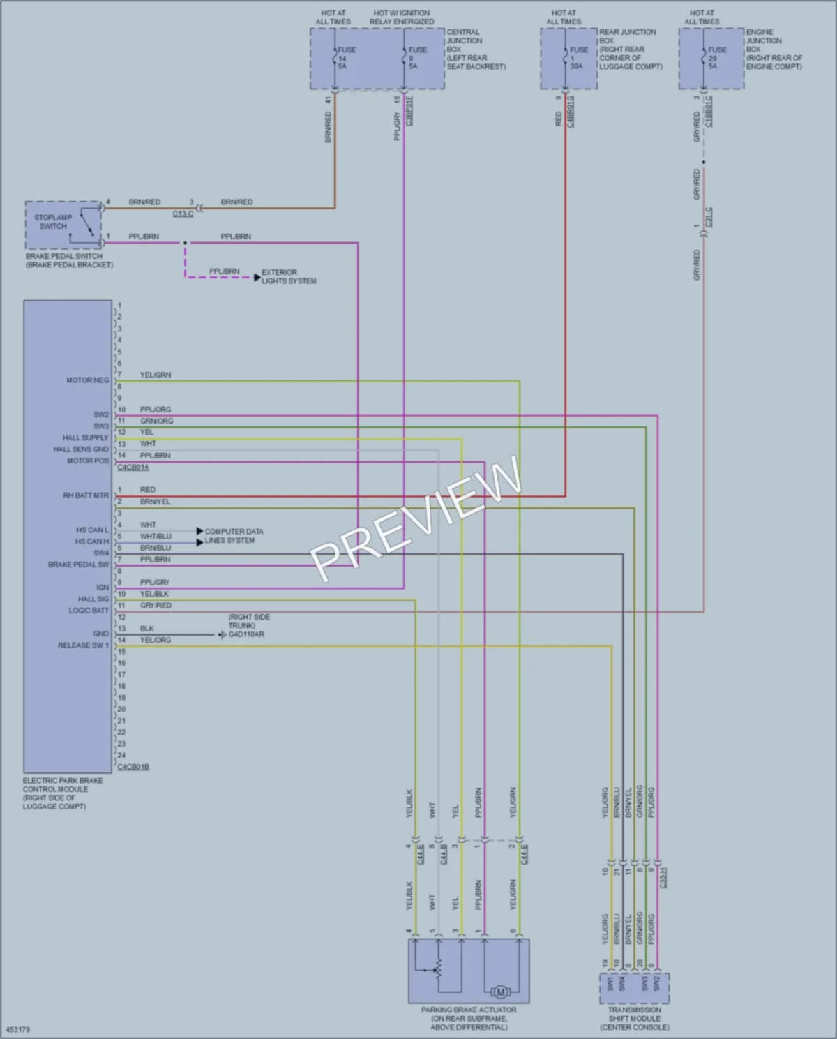 2014 Jaguar XJLPortfolio Shift Interlock wiring diagram preview