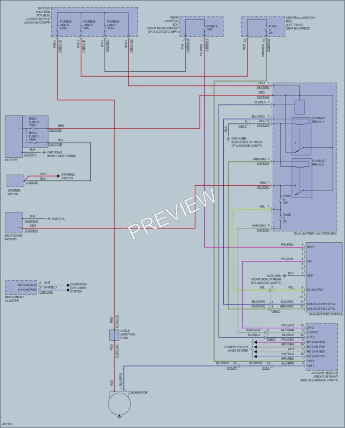 2014 Jaguar XJLPortfolio Starting Charging wiring diagram preview