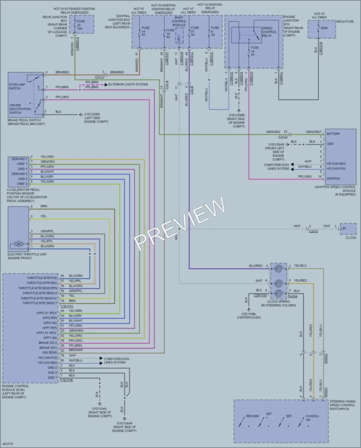 2014 Jaguar XJLSupercharged Cruise Control wiring diagram preview