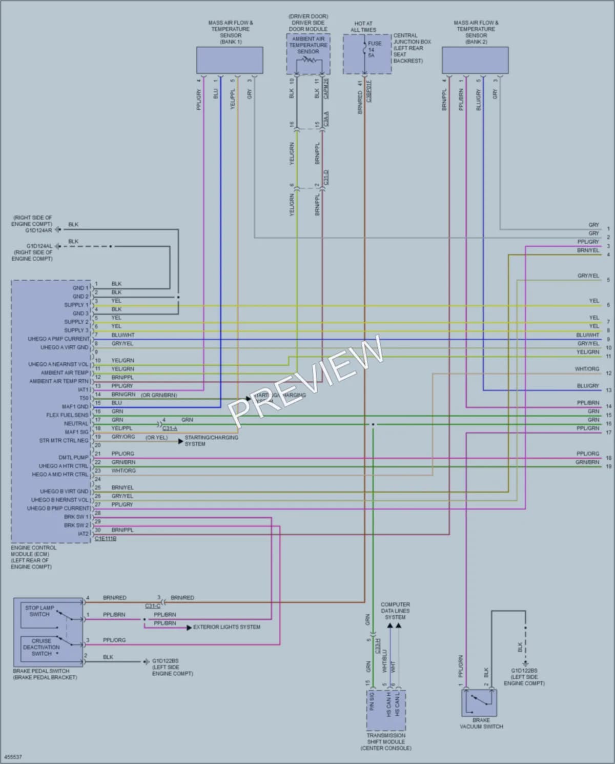 2014 Jaguar XJLSupercharged Engine Performance wiring diagram preview