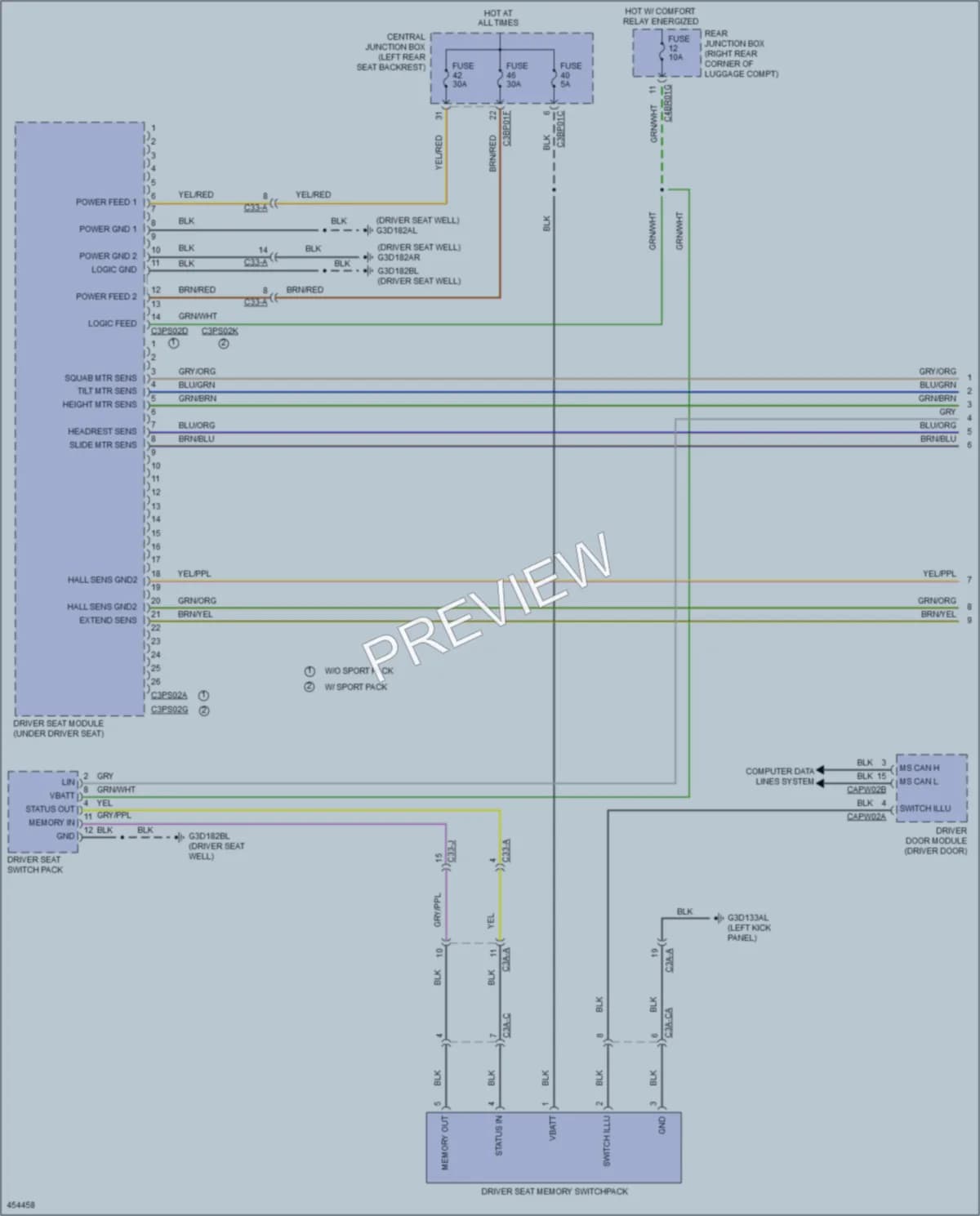 2014 Jaguar XJR Memory Systems wiring diagram preview
