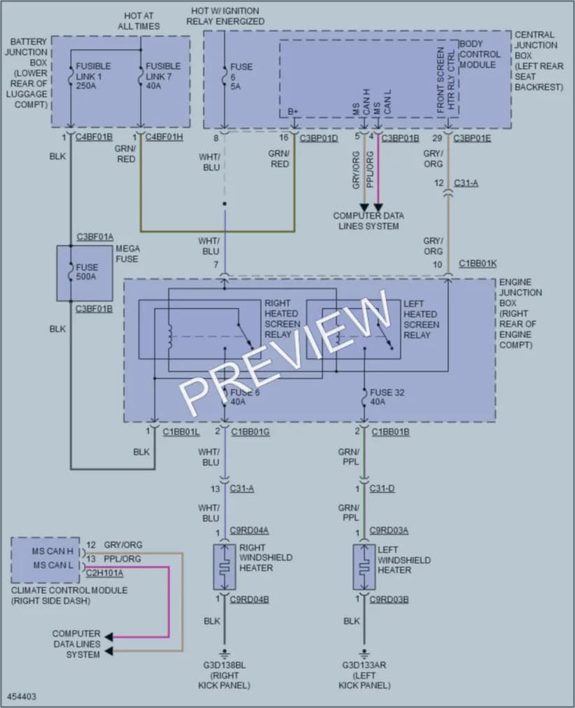 2014 Jaguar XJRL Defoggers wiring diagram preview