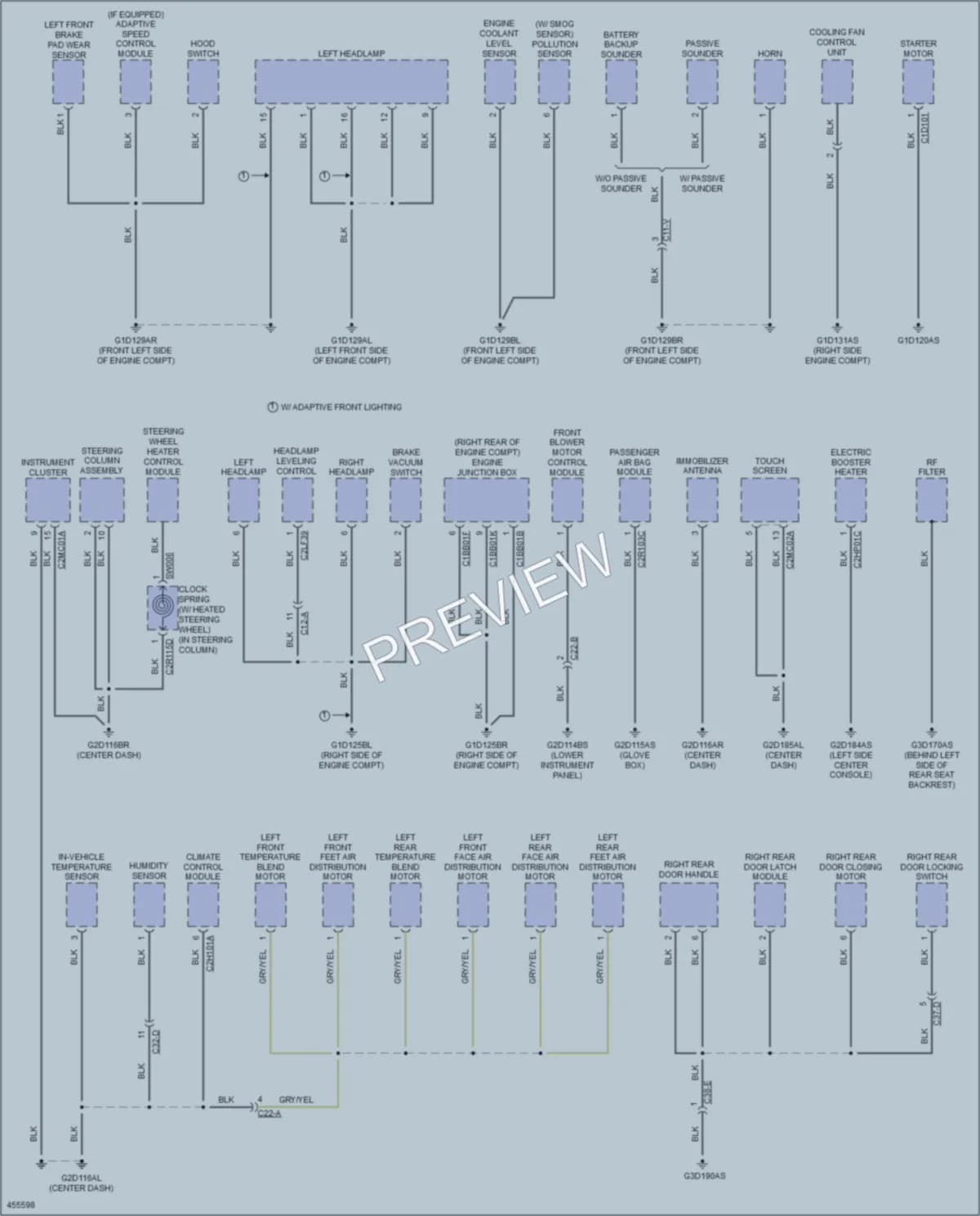 2014 Jaguar XJSupercharged Ground Distribution wiring diagram preview