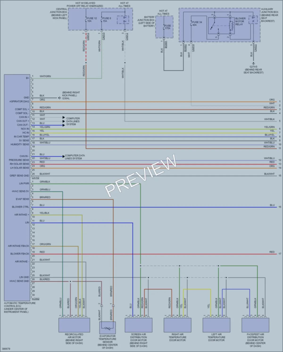 2014 Jaguar XK Air Conditioning wiring diagram preview