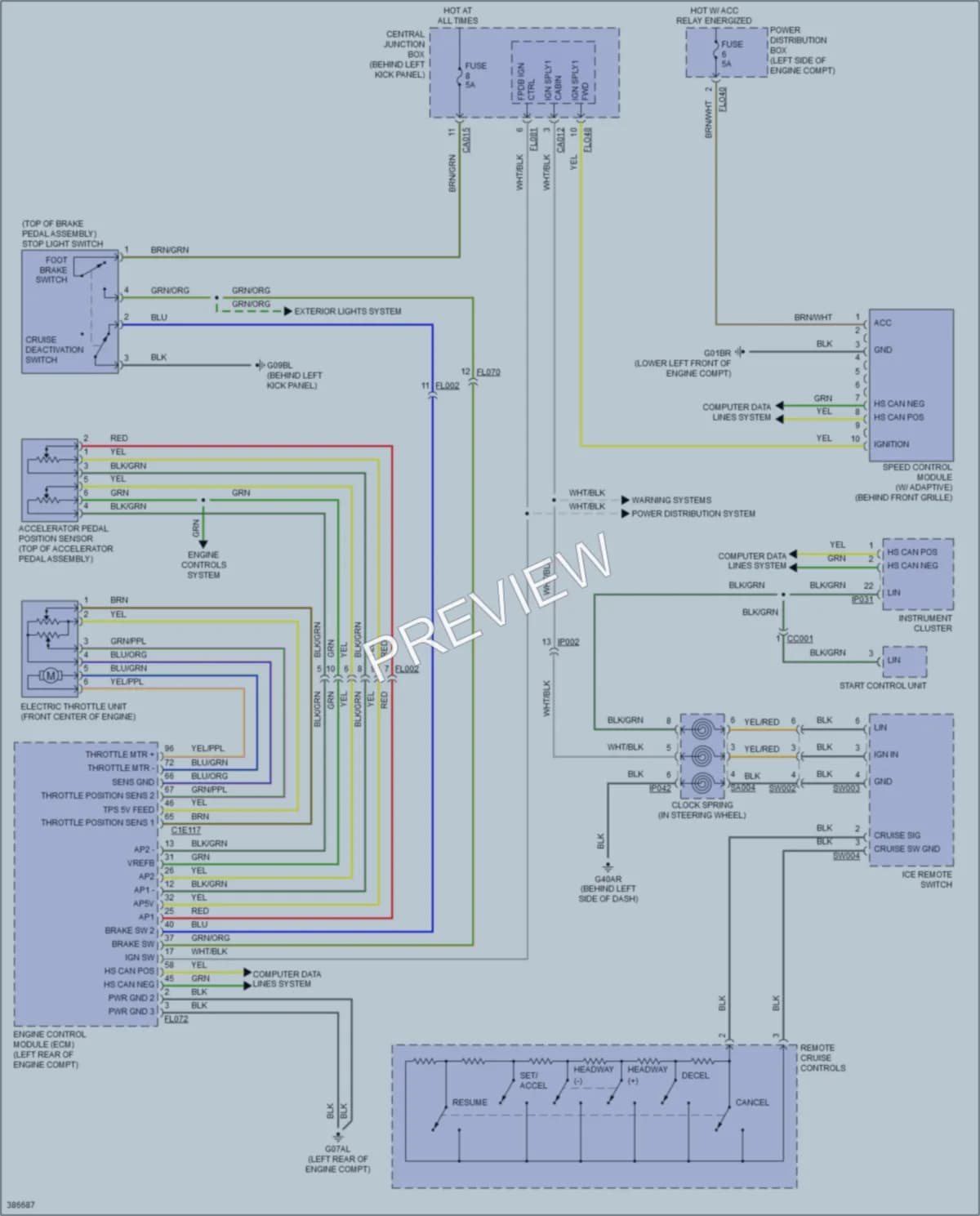 2014 Jaguar XKRSGT Cruise Control wiring diagram preview