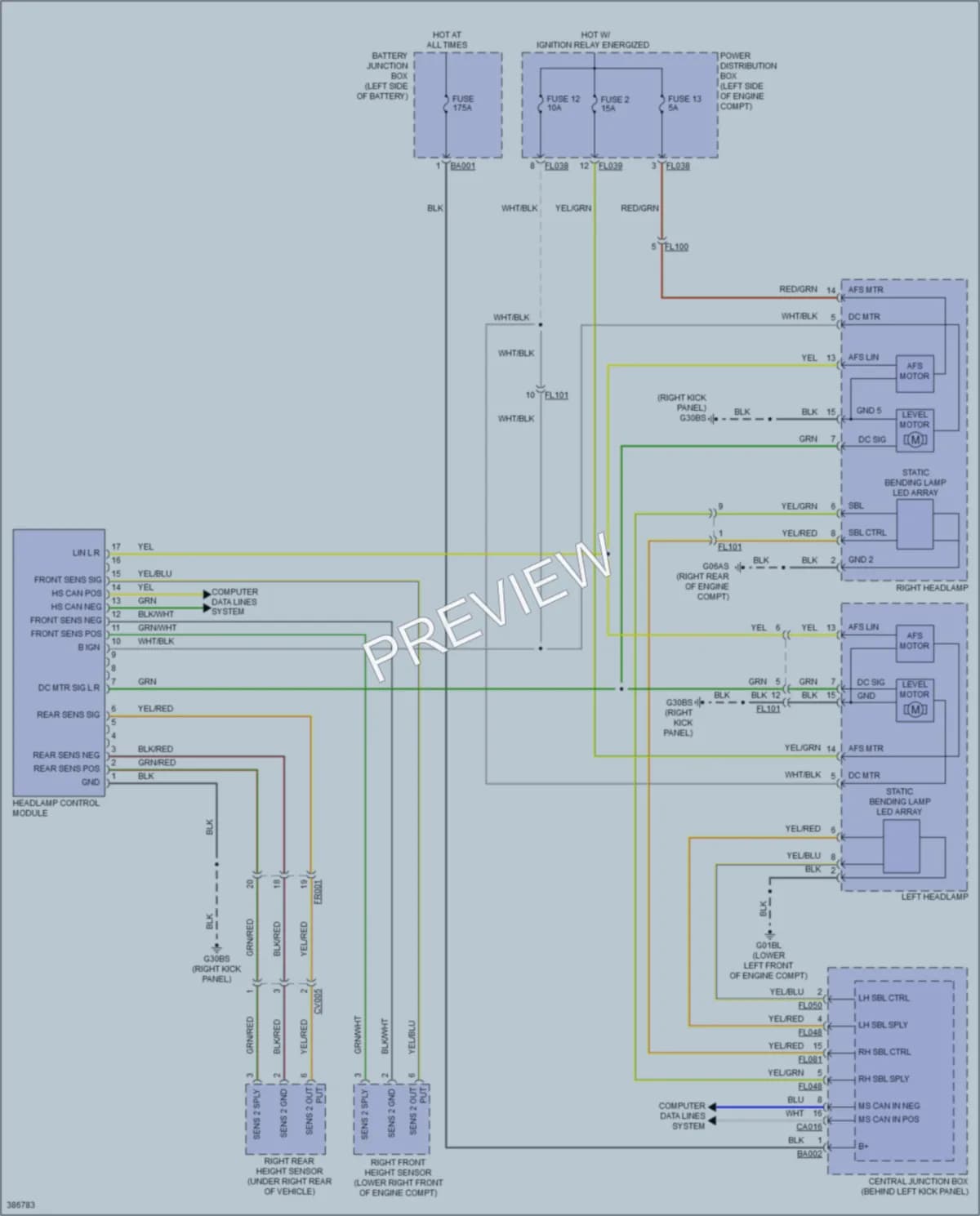 2014 Jaguar XKRSGT Headlights wiring diagram preview