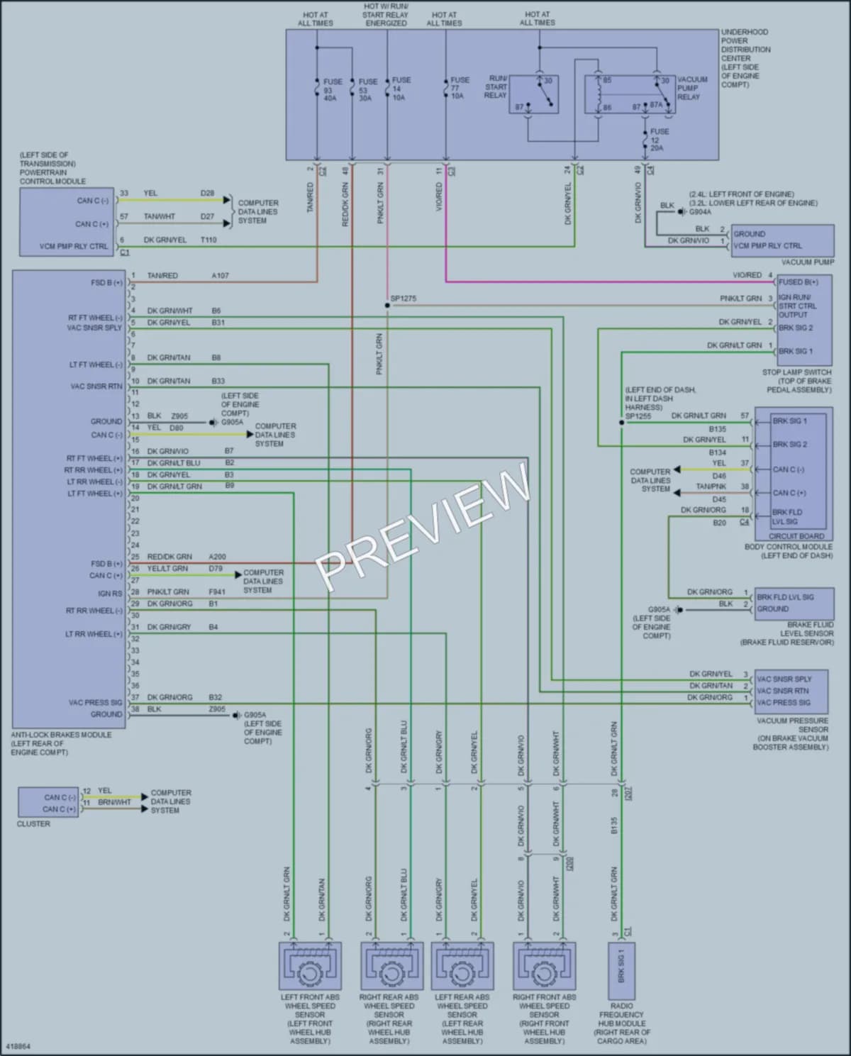 2014 Jeep Cherokee Anti Lock Brakes wiring diagram preview