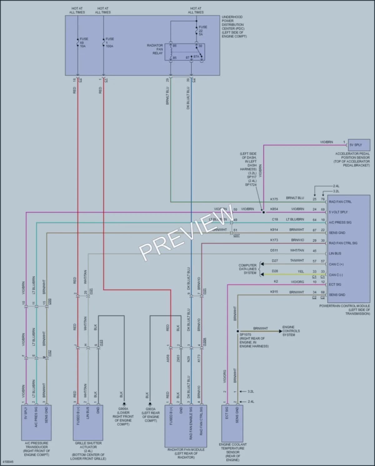 2014 Jeep Cherokee Cooling Fan wiring diagram preview