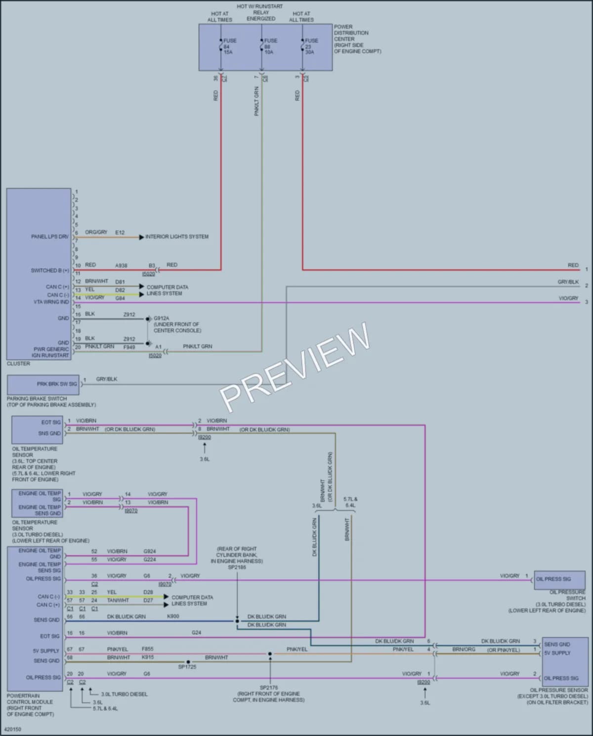 2014 Jeep GrandCherokee Instrument Cluster wiring diagram preview