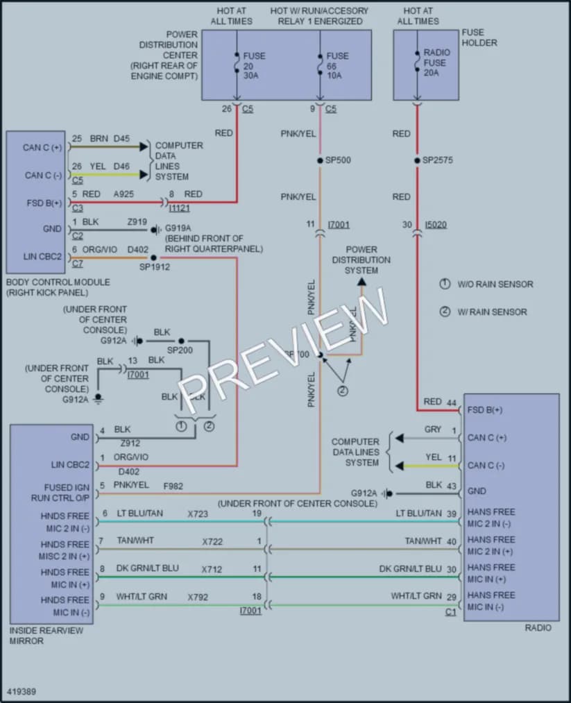 2014 Jeep GrandCherokee Power Mirrors wiring diagram preview