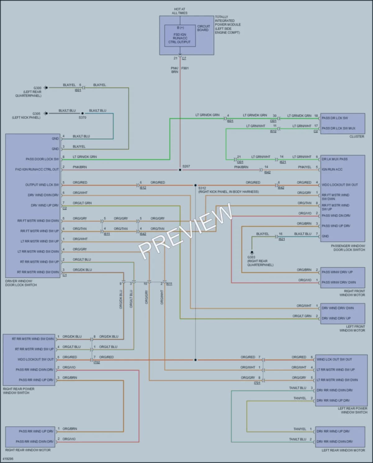 2014 Jeep Patriot Power Windows wiring diagram preview