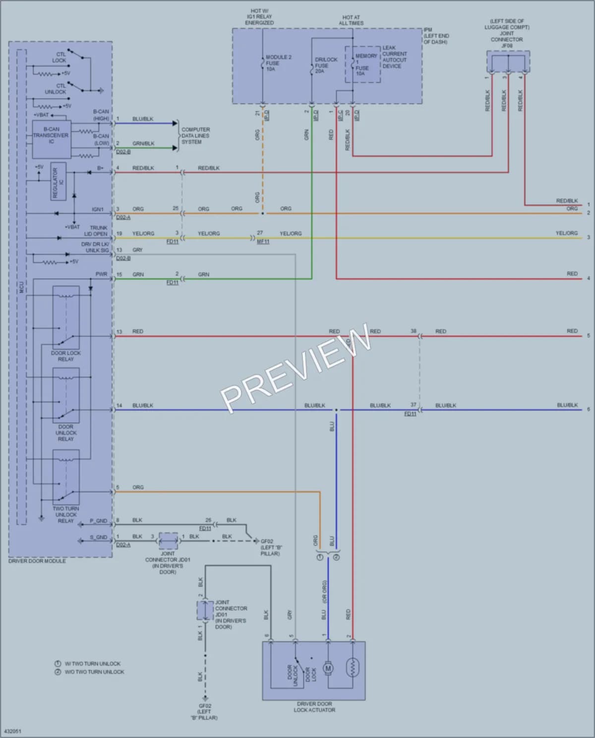 2014 Kia Cadenza Power Door Locks wiring diagram preview