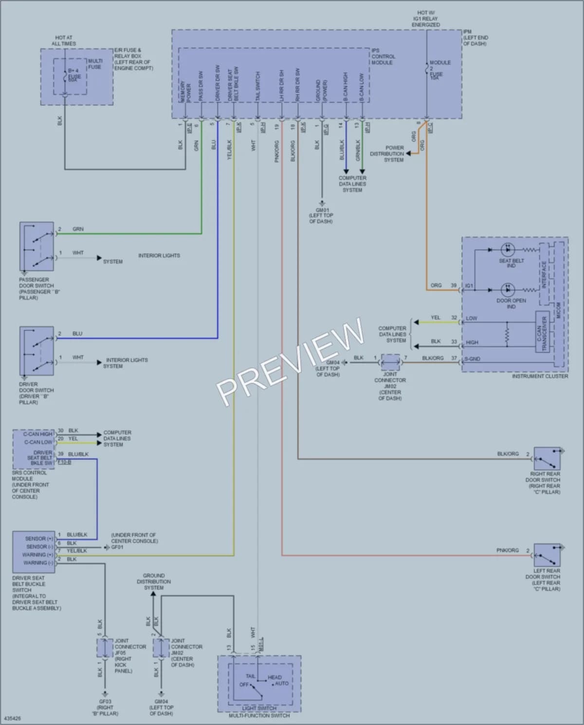 2014 Kia Cadenza Warning Systems wiring diagram preview