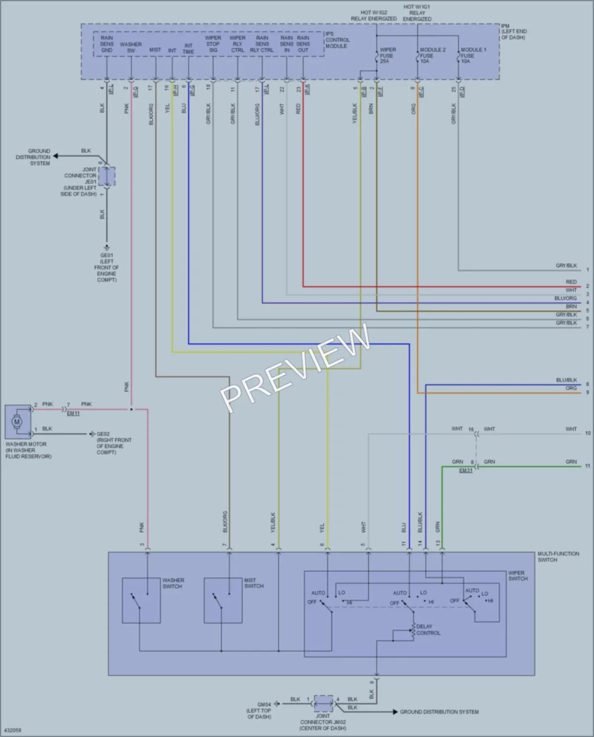 2014 Kia Cadenza Wiper Washer wiring diagram preview