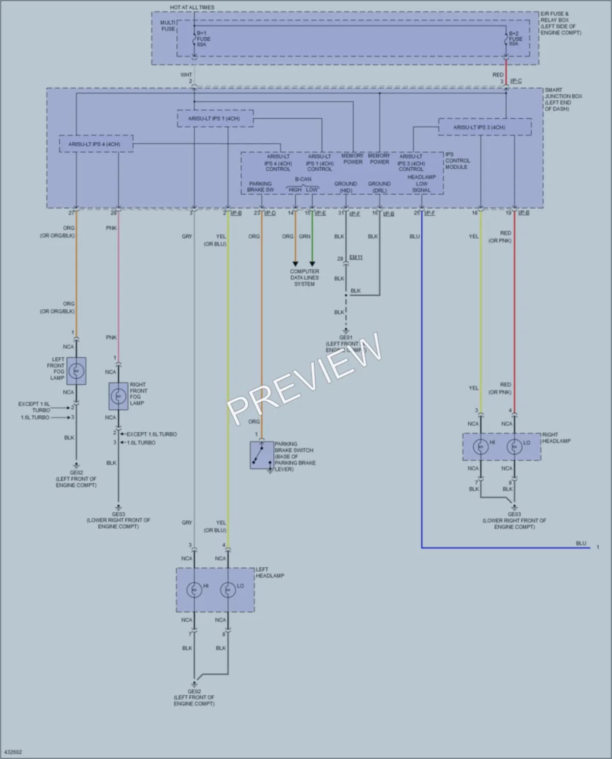 2014 Kia Forte Headlights wiring diagram preview