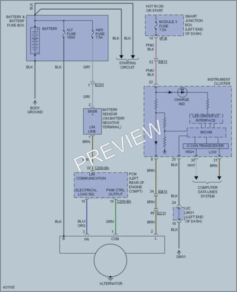 2014 Kia Forte Starting Charging wiring diagram preview