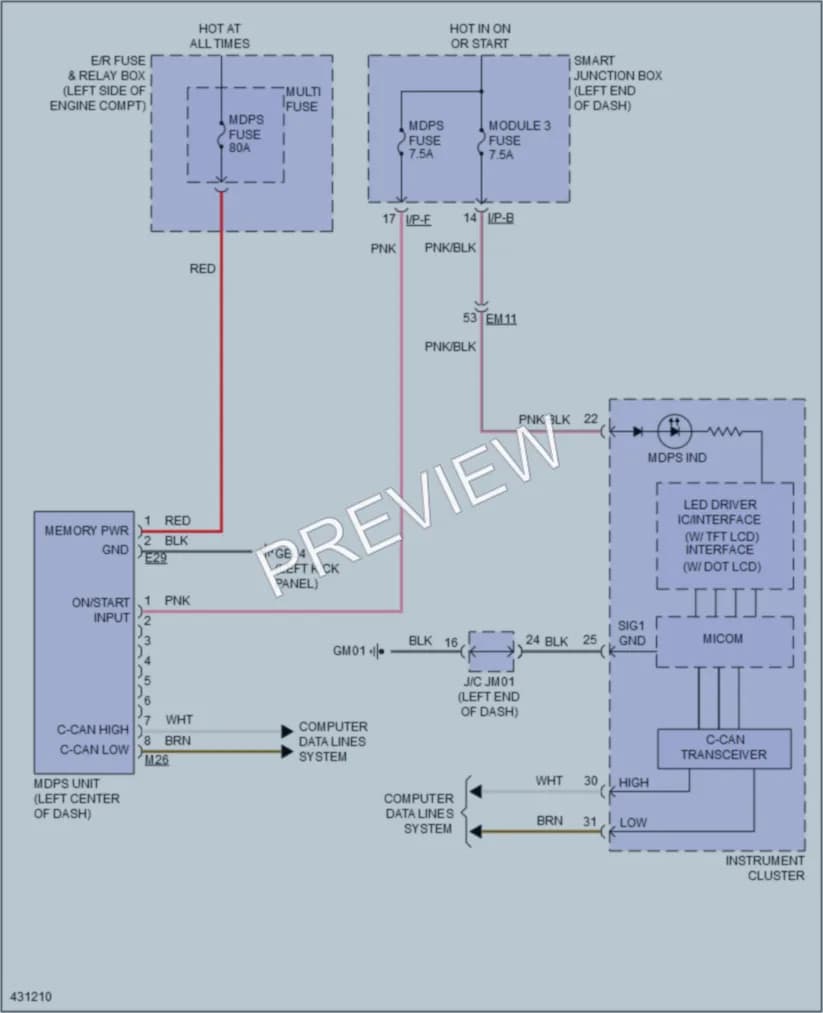 2014 Kia Forte5 Electronic Power Steering wiring diagram preview