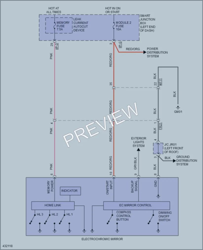 2014 Kia Forte5 Power Mirrors wiring diagram preview