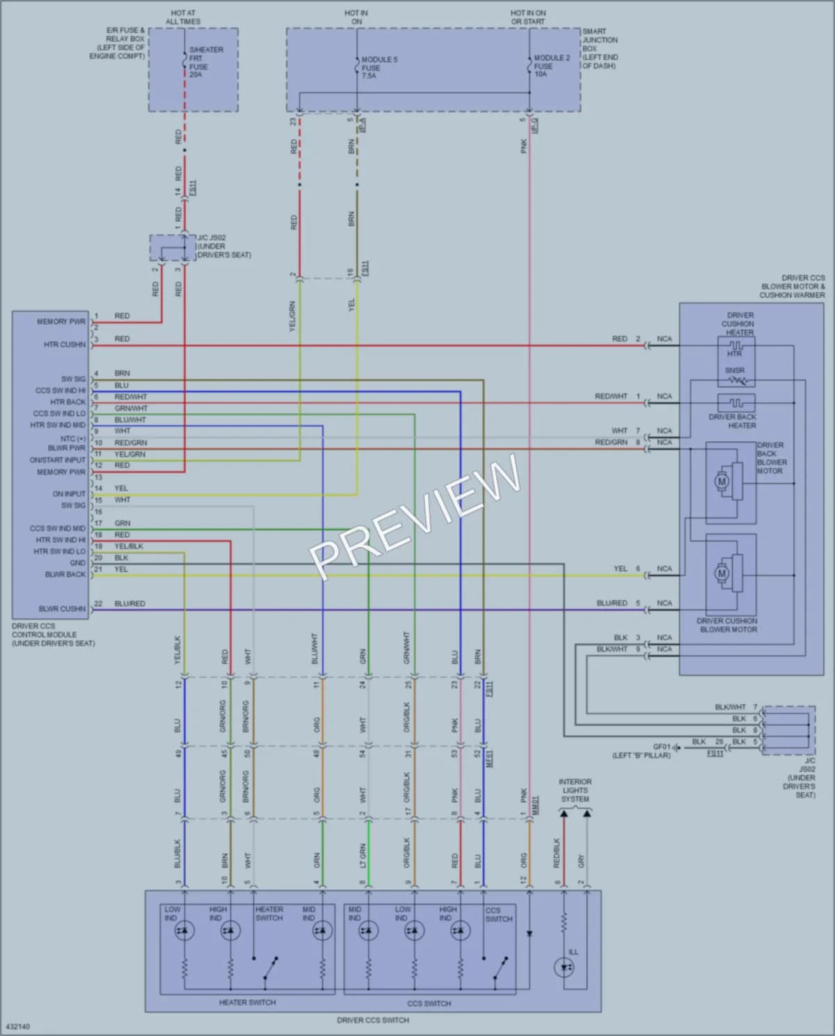 2014 Kia Forte5 Power Seats wiring diagram preview