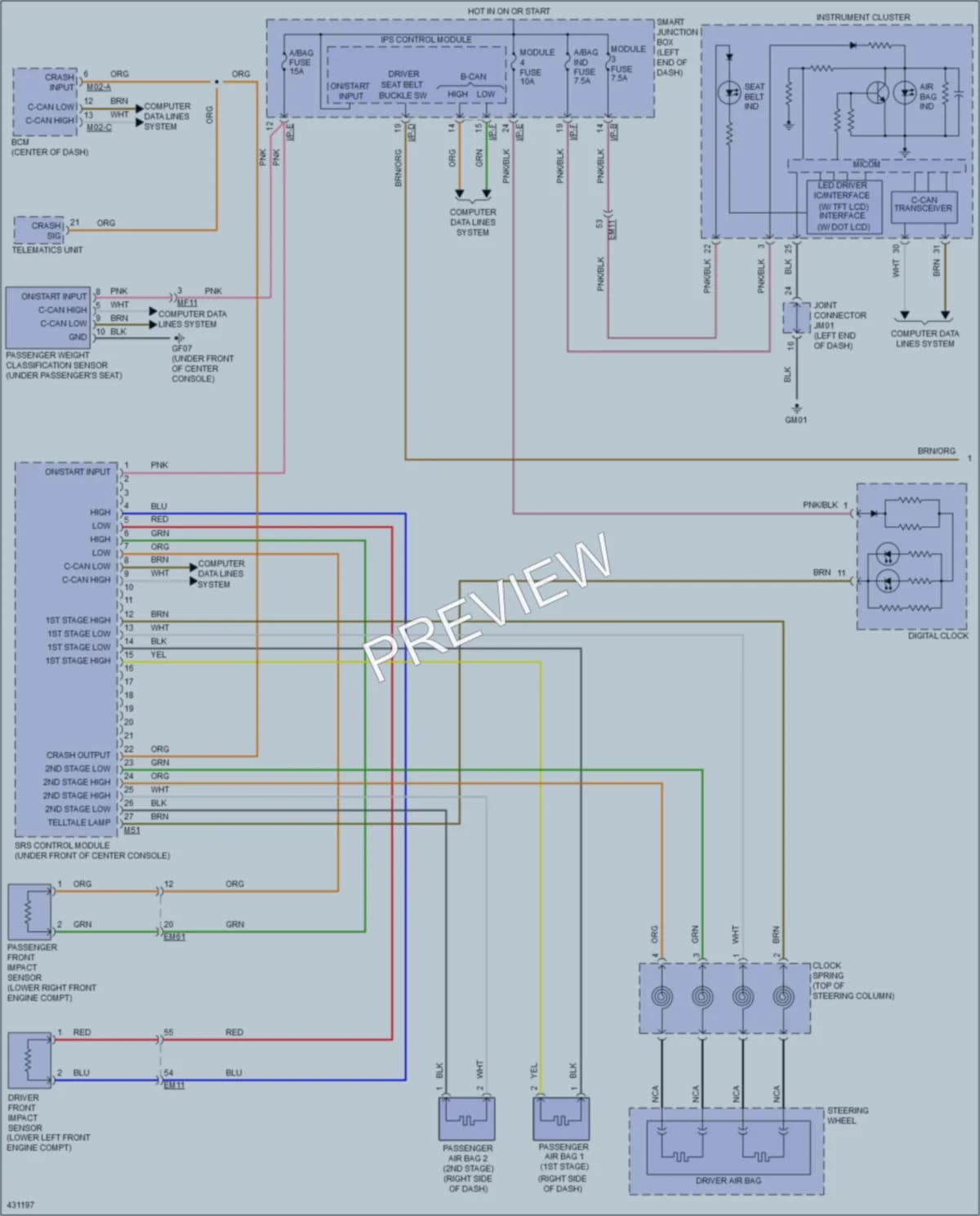 2014 Kia Forte5 Supplemental Restraints wiring diagram preview