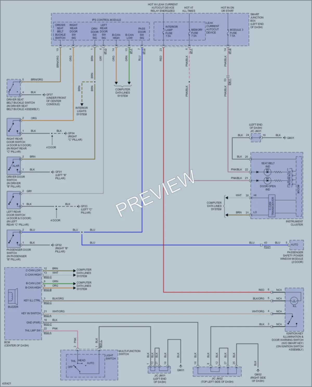 2014 Kia Forte5 Warning Systems wiring diagram preview