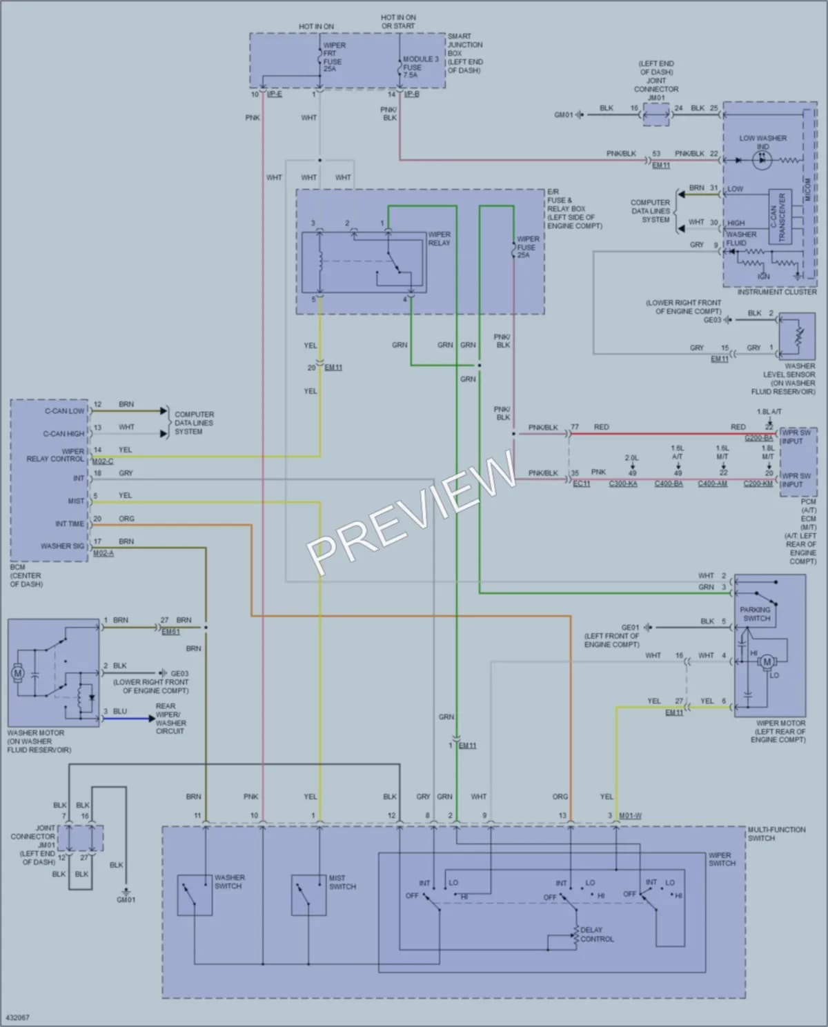 2014 Kia Forte5 Wiper Washer wiring diagram preview