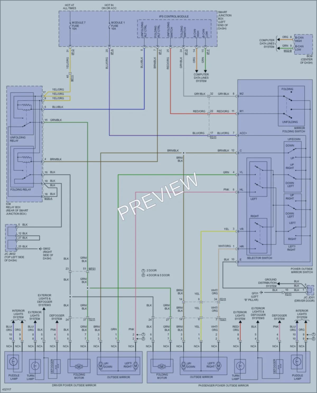 2014 Kia ForteKoup Power Mirrors wiring diagram preview