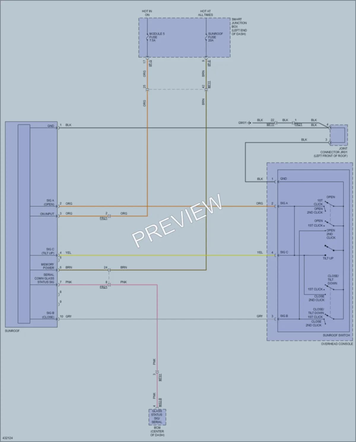 2014 Kia ForteKoup Power Top Sunroof wiring diagram preview