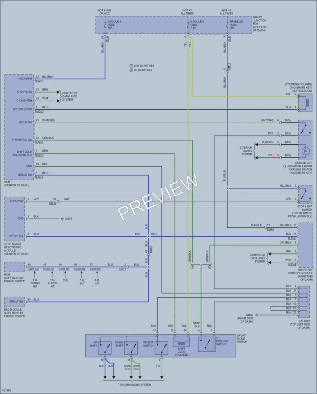 2014 Kia ForteKoup Shift Interlock wiring diagram preview
