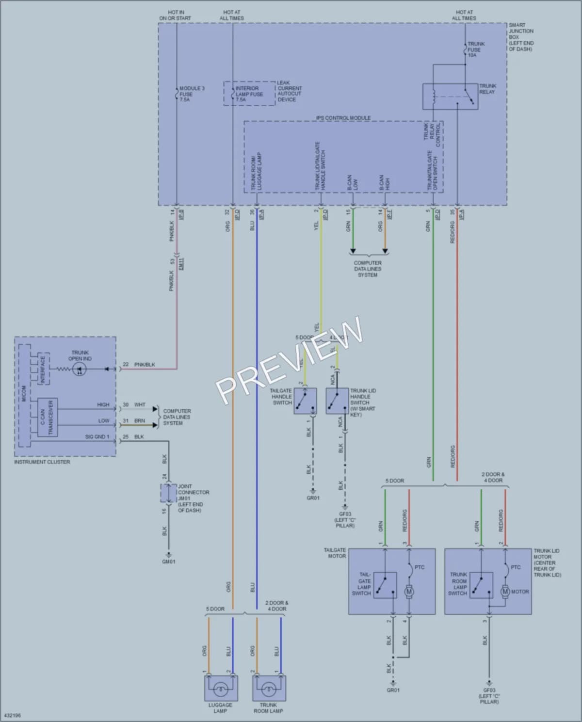 2014 Kia ForteKoup Trunk Tailgate Fuel Door wiring diagram preview