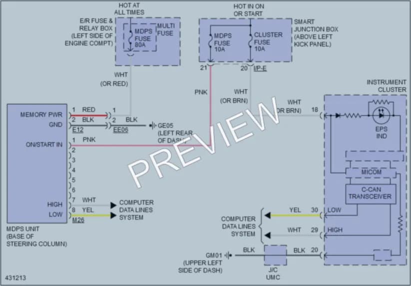 2014 Kia Optima Electronic Power Steering wiring diagram preview